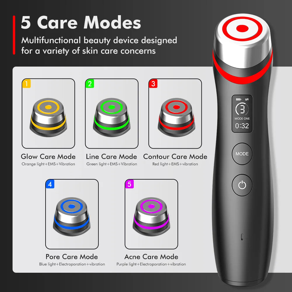 LumiLift™ 6-in-1 EMS Face & Neck Lift Massager Modes