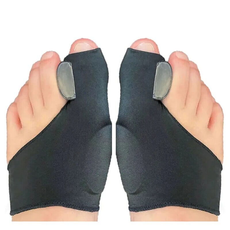 Close-up of Black Bunion Corrector Sleeves