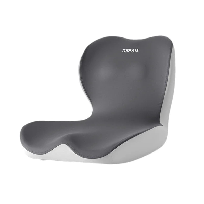 L Shape Memory Foam Orthopedic Seat Cushion in a neutral-color setting, highlighting its ergonomic design