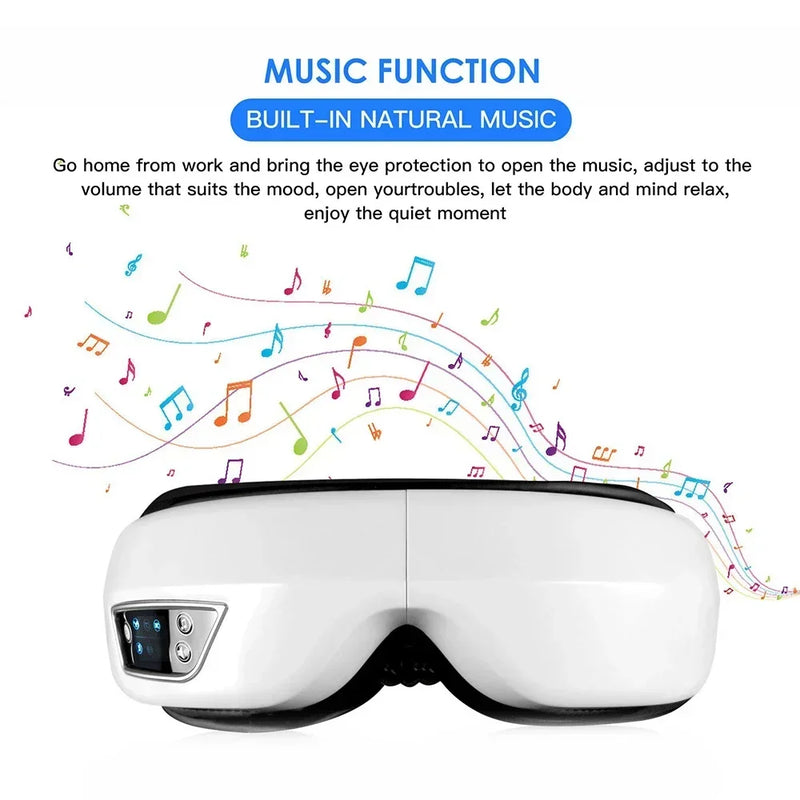 Digital eye massager with Bluetooth connectivity for soothing music